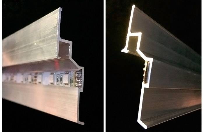 Специална полупрозрачна вложка разсейва светлината и маскира LED вложките, когато са поставени на видно място