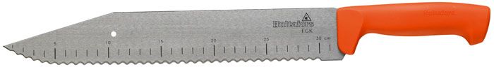 Професионалният режещ инструмент е широк дълъг нож от въглеродна стомана. Дължина на острието - 35 сантиметра, издръжлива пластмасова дръжка е много удобна за работа